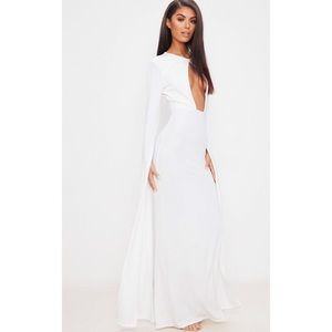 “BRAND NEW” White cut out drape sleeve maxi dress